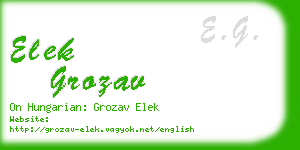 elek grozav business card